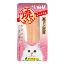 INABA лакомство для кошек Yakisasami куриное филе cо вкусом краба, 26 г