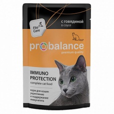 Probalance корм консервы Immuno Protection для кошек, говядина в соусе, 85г
