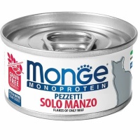 Monge Cat Monoprotein мясные хлопья для кошек из мяса говядины 80г