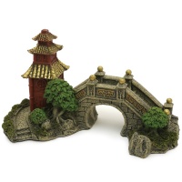 ROSEWOOD Декорация для аквариума "Японский мост", коричневая, 15x8x8см